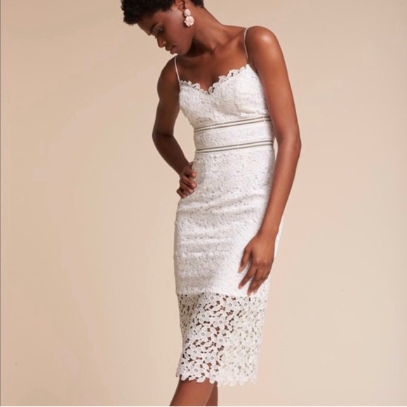 COPY - BHLDN Alessa Lace Midi Dress White - Picture 1 of 6